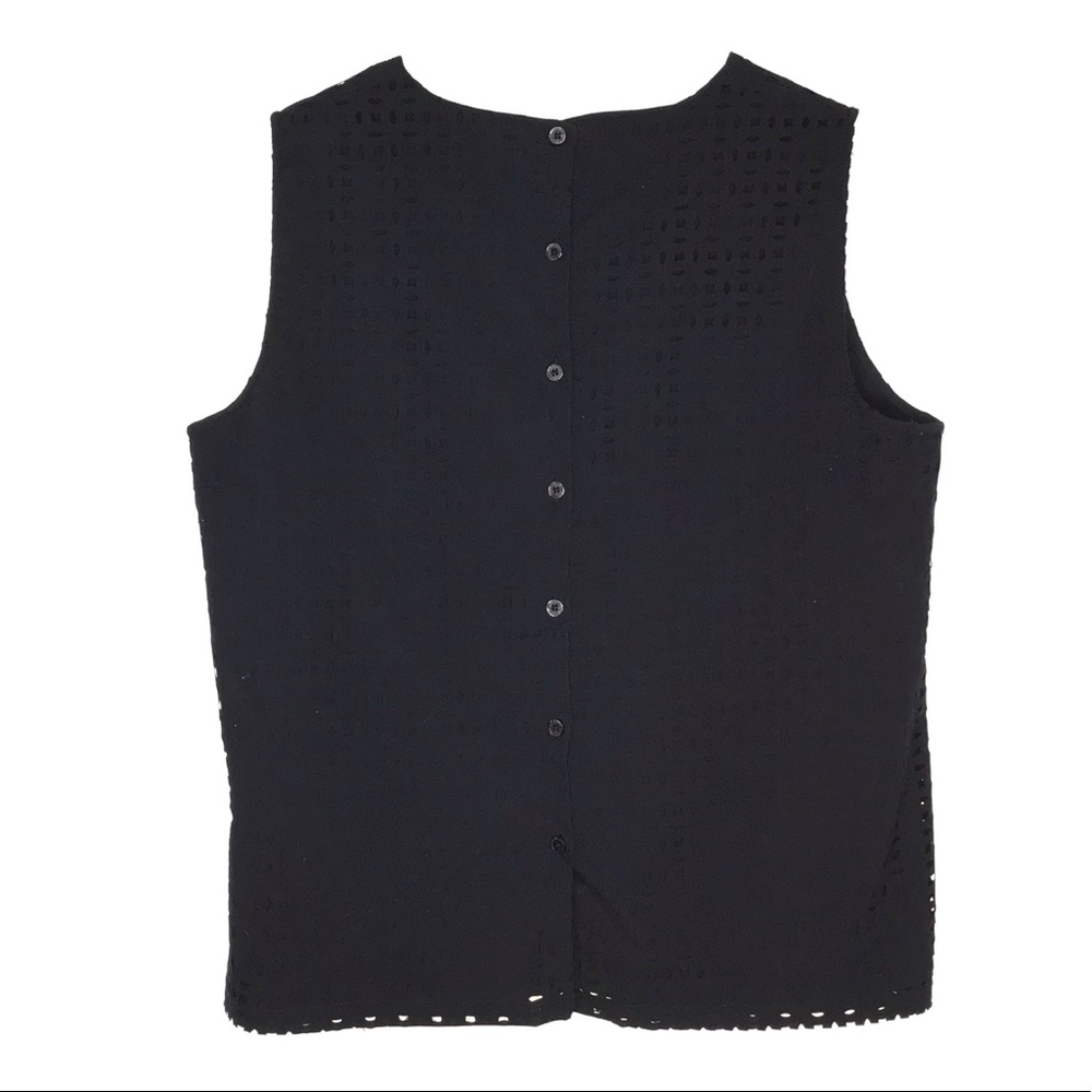 Cynthia Rowley Blue Laser Cut Tank Button Down - Picture 3 of 5